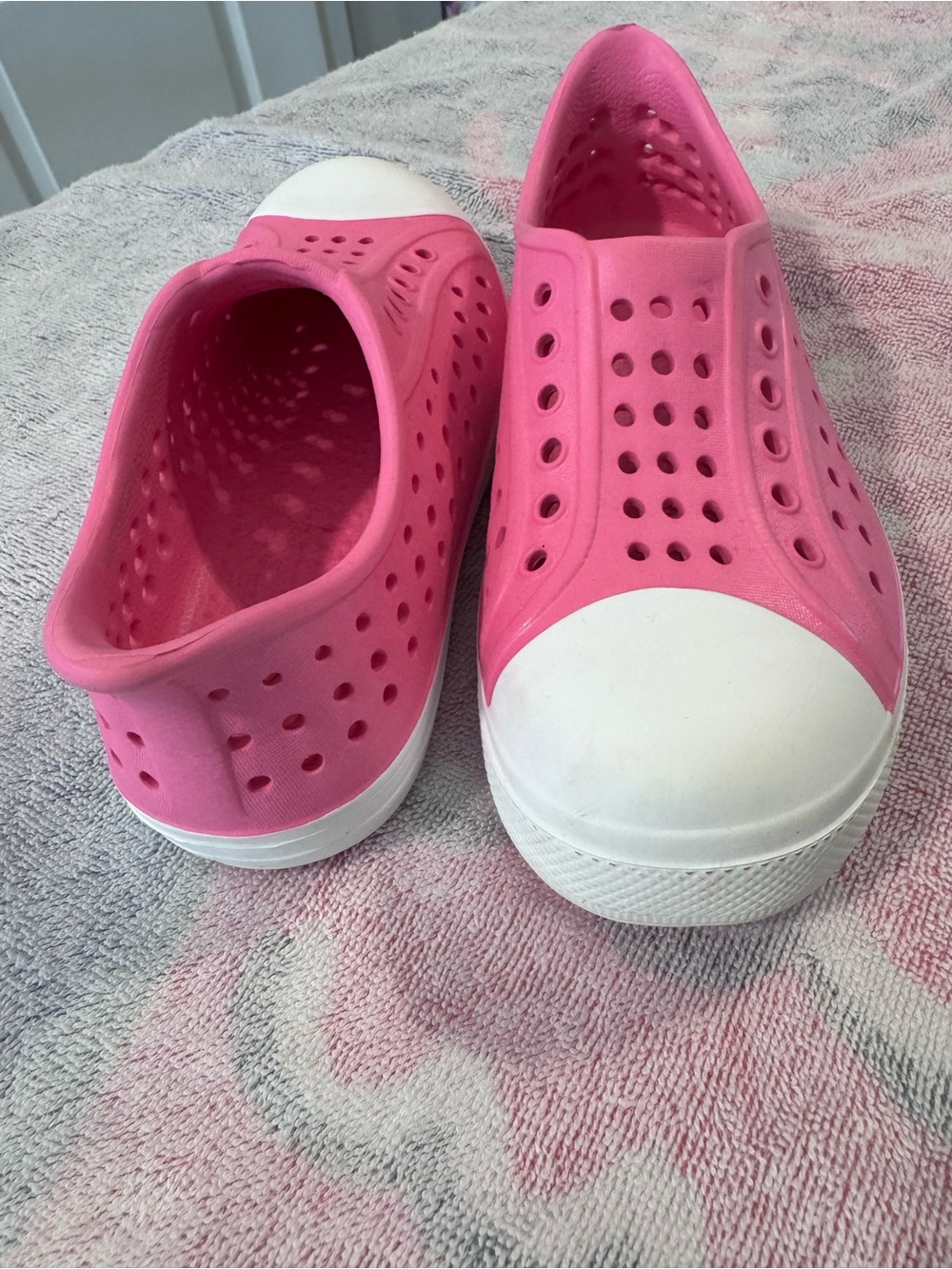 wonder nation Pink Slip-On Perforated Water Shoes with White Toe